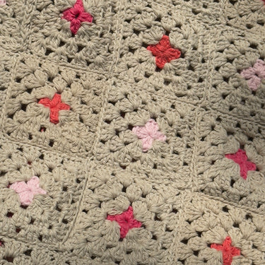 Granny Square Handmade Crochet Sofa Throw | focus view