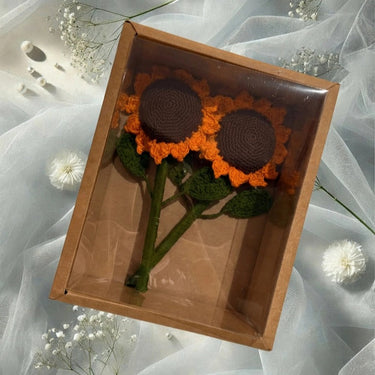 Handmade Crochet Sunflower Set of 2 | full view