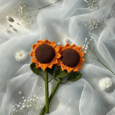 Handmade Crochet Sunflower Set of 2 | sunflower view