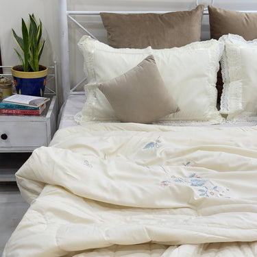cream milk fibre ac comforter | creative view