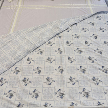 Blue Classic Floral Cotton Reversible Dohar | Top View