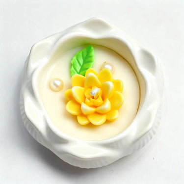 Handmade Floral Candle in Ceramic Base | Elegant Home Décor & Gifting