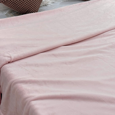 Baby Pink Super Soft Plush Blanket – Single Layer overall view