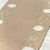 Beige Embroidered Floral Table Runner | focus view