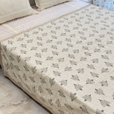 Beige Floral Cotton Reversible Dohar | Overall View 