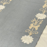 Blue Embroidered Floral Table Runner | focus view