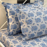 Blue Floral 400 TC Cotton Bedsheet Set focus view
