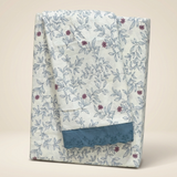 Blueberry Waffle Cotton Feel Double Bed Bedsheet Set with Soft Comfort Layer & Lace Detailed Pillow Covers (250 x 270 cm) | front studio view