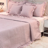 Blush Cottage Picnic Gingham Bedcover Set | Set of 5 overall view