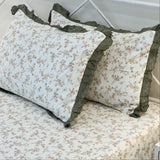 Blush Meadow Soft Cotton Feel Double Bed Bedsheet Set with Lace Detailed Pillow Covers (250 x 270 cm) | pillow view