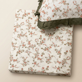 Blush Meadow Soft Cotton Feel Double Bed Bedsheet Set with Lace Detailed Pillow Covers (250 x 270 cm) | top studio view