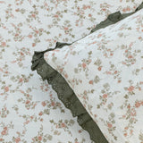Blush Meadow Soft Cotton Feel Double Bed Bedsheet Set with Lace Detailed Pillow Covers (250 x 270 cm) | top view