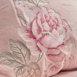 Blush Pink Embroidered Warm Bedsheet Set closeup view