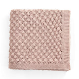 Blush Pink Knitted Cotton Sofa Throw & AC Blanket | 125 x 150 cm - front view