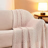 Blush Pink Knitted Cotton Sofa Throw & AC Blanket | creative view