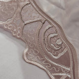 Blush Pink Soft 400TC Bedsheet Set with rose lace | Satin Feel | lace view