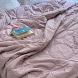 Blush Pink Soft Fibre Quilted AC Comforter | creative view