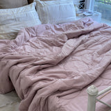 Blush Pink Soft Fibre Quilted AC Comforter | full view
