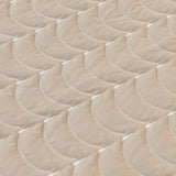 Brown 3-piece quilted bedcover set with frilled pillow covers closeup view