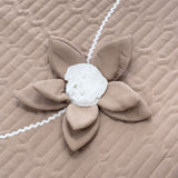 Brown 3d Flower 4 Piece Bedcover Set | Close View