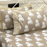 Brown Elephant 400TC Pure Cotton Bedsheet with Lace Pillow Covers | King Size | side view