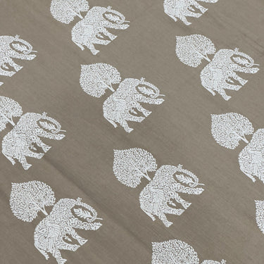 Brown Elephant 400TC Pure Cotton King Size Bedsheet with Lace Pillow Covers | focus view