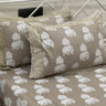Brown Elephant 400TC Pure Cotton King Size Bedsheet with Lace Pillow Covers | pillow view