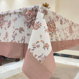Brown Rose Garden Table Cover | Close View