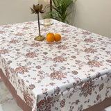 Brown Rose Garden Table Cover | Overall View