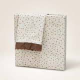 Brown Rose Soft Cotton Feel Double Bed Bedsheet Set with Lace Detailed Pillow Covers (250 x 270 cm) | front view