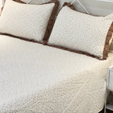 Brown Rose Soft Cotton Feel Double Bed Bedsheet Set with Lace Detailed Pillow Covers (250 x 270 cm) | full view