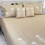 Brown embroidered Bedcover set | overall view