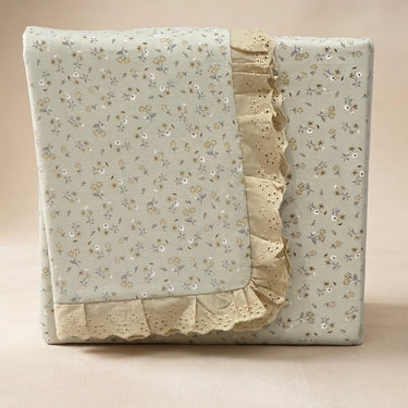 Butter Cream Soft Cotton Feel Double Bed Bedsheet Set with Lace Detailed Pillow Covers (250 x 270 cm) | front studio view