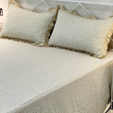 Butter Cream Soft Cotton Feel Double Bed Bedsheet Set with Lace Detailed Pillow Covers (250 x 270 cm) | full view