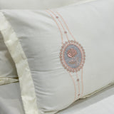 Butter Yellow Embroidered Bedsheet Set | pillow view