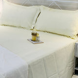 Butter yellow Solid 400TC Pure Cotton Bedsheet Set | King Size overall view