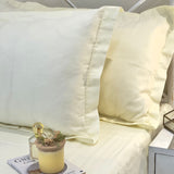 Butter yellow Solid 400TC Pure Cotton Bedsheet Set | King Size side view