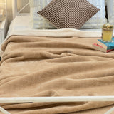 Camel Brown Mink Blanket with Sherpa Lining creative view