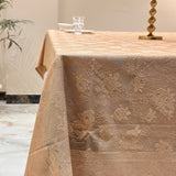 Camel Jacquard Rose Table Cover focus view
