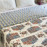 Camel Jaipuri Reversible Quilt | full view