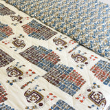Camel Jaipuri Reversible Quilt | reversible view