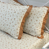Cinnamon Rose Soft Cotton Feel Double Bed Bedsheet Set with Lace Detailed Pillow Covers (250 x 270 cm) | pillow view