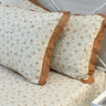 Cinnamon Rose Soft Cotton Feel Double Bed Bedsheet Set with Lace Detailed Pillow Covers (250 x 270 cm) | pillow view