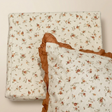 Cinnamon Rose Soft Cotton Feel Double Bed Bedsheet Set with Lace Detailed Pillow Covers (250 x 270 cm) | studio top view