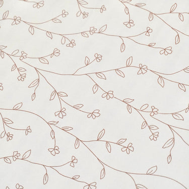 Cream-Brown Leafy King Size Bedsheet Set (5 Pieces) with 4 Pillow Covers | close view