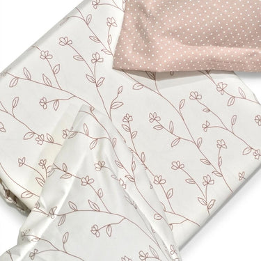 Cream-Brown Leafy King Size Bedsheet Set (5 Pieces) with 4 Pillow Covers | creative view