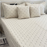 Cream Cotton Polka 5 piece bedcover set | Overall View