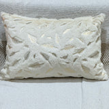 Cream Soft Faux Fur Center Cushion Cover – front