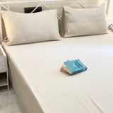 Cream Solid 400TC Pure Cotton Bedsheet Set | full view
