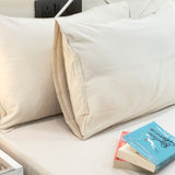 Cream Solid 400TC Pure Cotton Bedsheet Set | pillow view